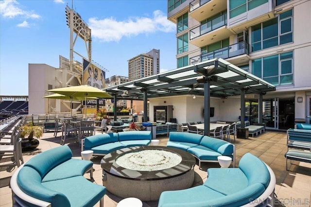 view of patio / terrace with an outdoor hangout area