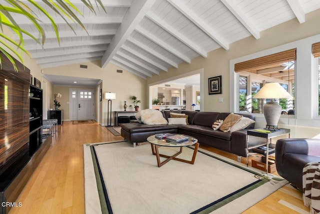 living area with light wood-style floors