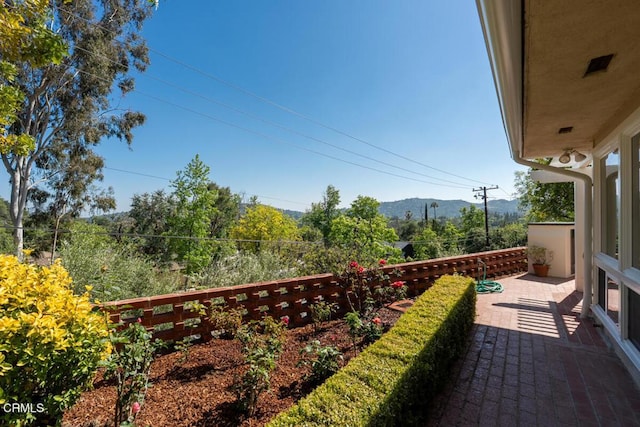 balcony with a mountain view