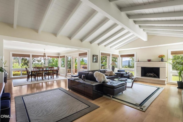 5109 Redwillow Ln, La Canada Flintridge, CA 91011 - living area with a chandelier, wood finished floors, and a premium fireplace