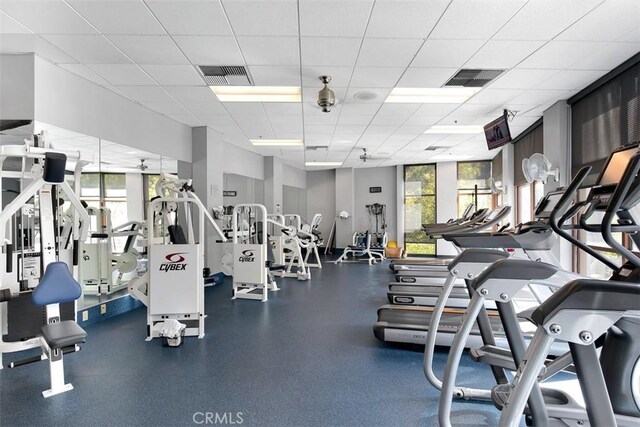 24247 Songsparrow Ln, Corona, CA 92883 - workout area featuring a drop ceiling