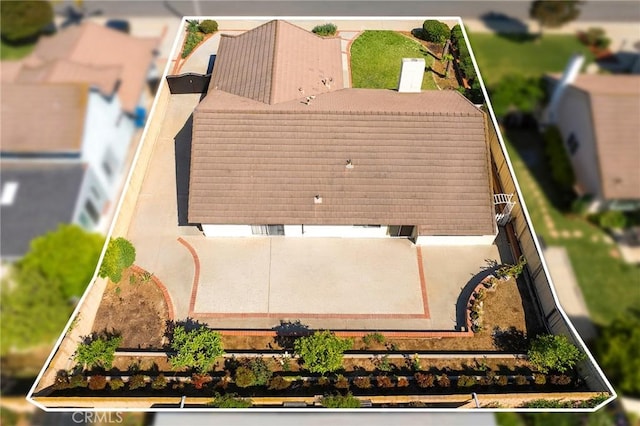 1029 Cogburn Ln, Diamond Bar, CA 91765 - view from above of property with property parcel outlined