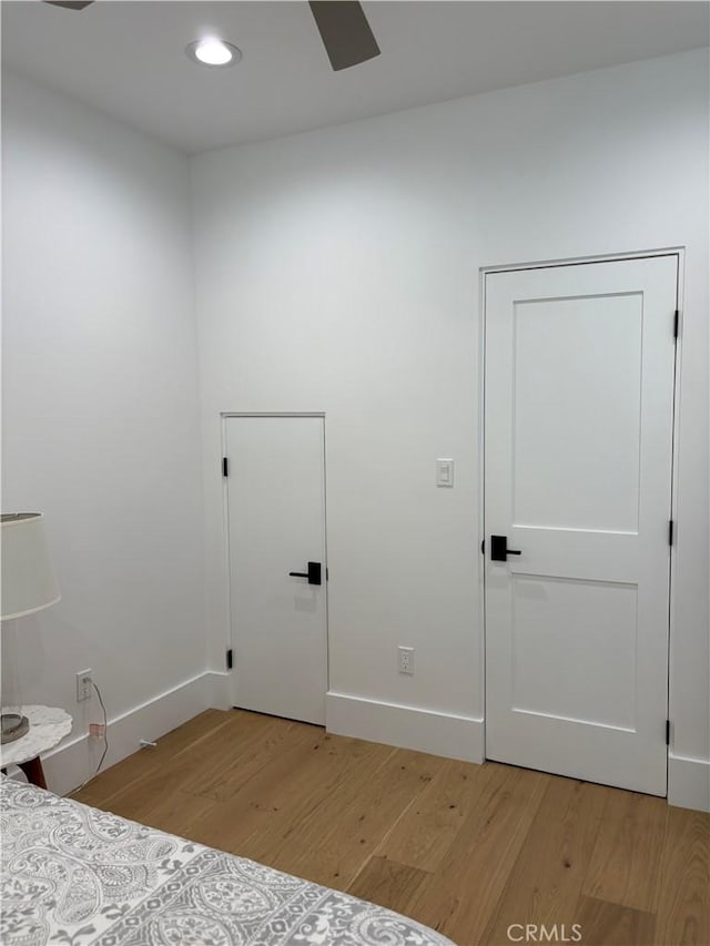 2621 Gates Ave Unit B, Redondo Beach, CA 90278 - unfurnished bedroom with light wood-style floors, baseboards, and recessed lighting