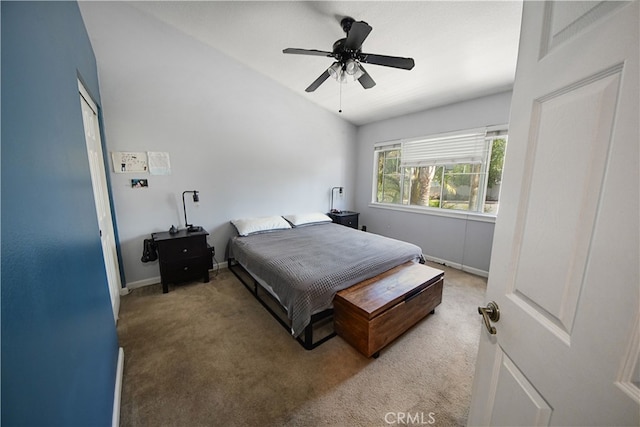 3509 E Berkshire Ct Unit C, Orange, CA 92869 - bedroom with carpet flooring, baseboards, and ceiling fan