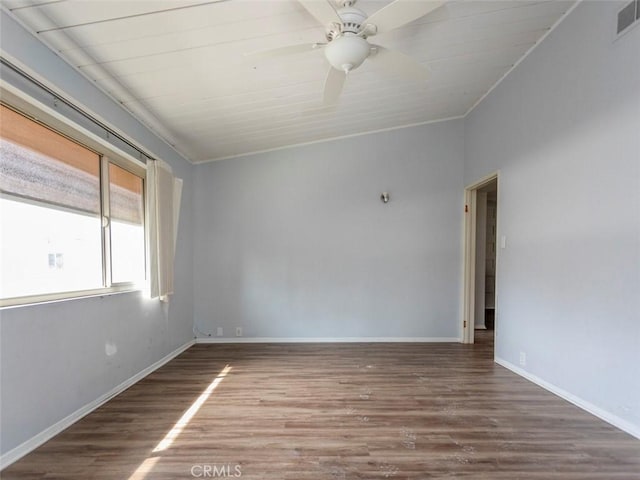 715 S Bradley Rd Unit 14, Santa Maria, CA 93454 - spare room featuring wood finished floors, a ceiling fan, and baseboards
