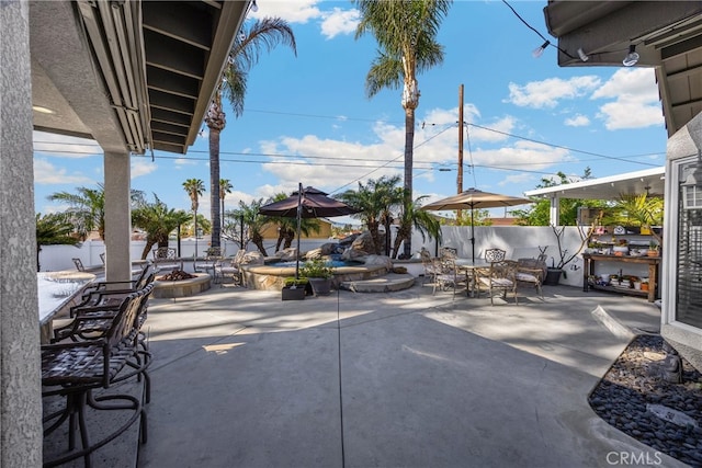 view of patio with outdoor dining space