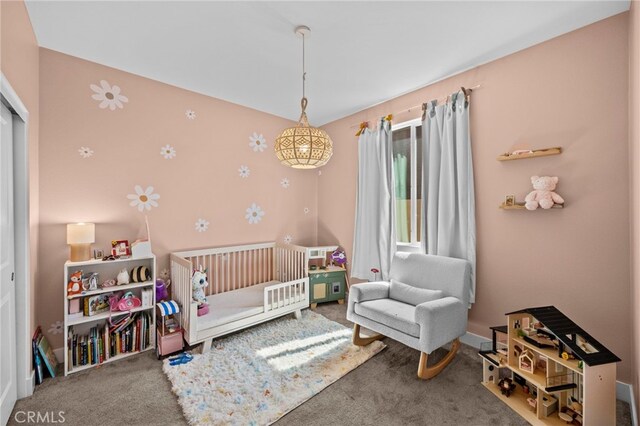 62892 Loftwood St, Desert Hot Springs, CA 92240 - carpeted bedroom with a crib and baseboards