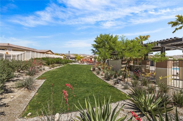 62892 Loftwood St, Desert Hot Springs, CA 92240 - view of yard featuring a pergola