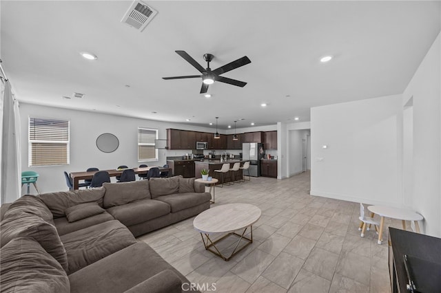 62892 Loftwood St, Desert Hot Springs, CA 92240 - living area with recessed lighting and ceiling fan