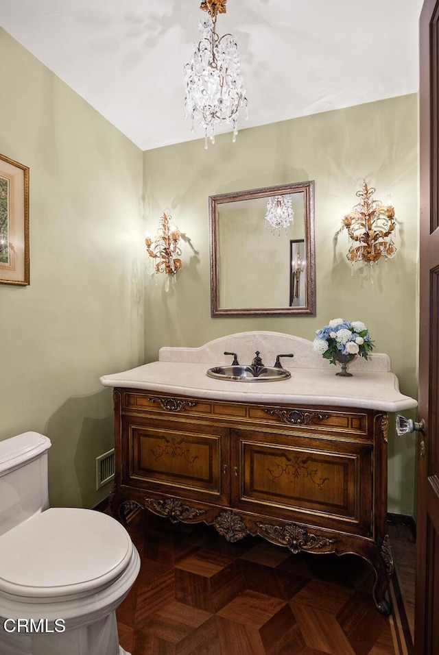 670 San Marino Ave, San Marino, CA 91108 - bathroom featuring vanity and a chandelier