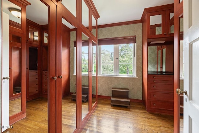 670 San Marino Ave, San Marino, CA 91108 - foyer with french doors, light wood-type flooring, and crown molding