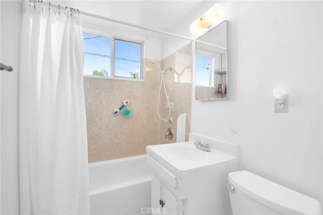 10300 Miranda Ave, Buena Park, CA 90620 - bathroom with shower / bath combination with curtain, toilet, and vanity