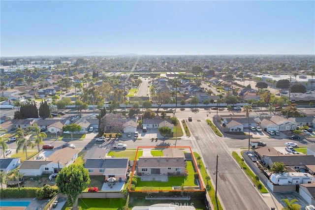 10300 Miranda Ave, Buena Park, CA 90620 - aerial perspective of suburban area featuring property parcel outlined