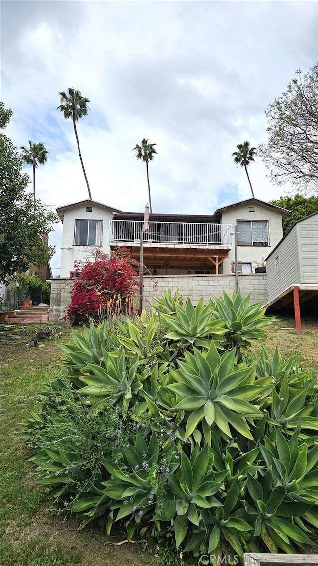 3350 Linda Vis, Los Angeles, CA 90032 - rear view of property featuring a balcony and stucco siding