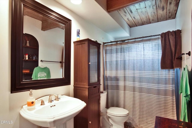 5500 Casitas Pass Rd, Ventura, CA 93001 - full bath featuring a sink, toilet, and curtained shower