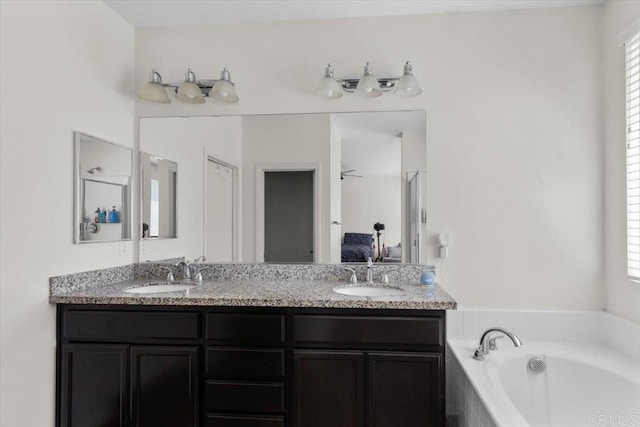 861 Colton Ave, Colton, CA 92324 - bathroom with a garden tub, double vanity, and ensuite bathroom