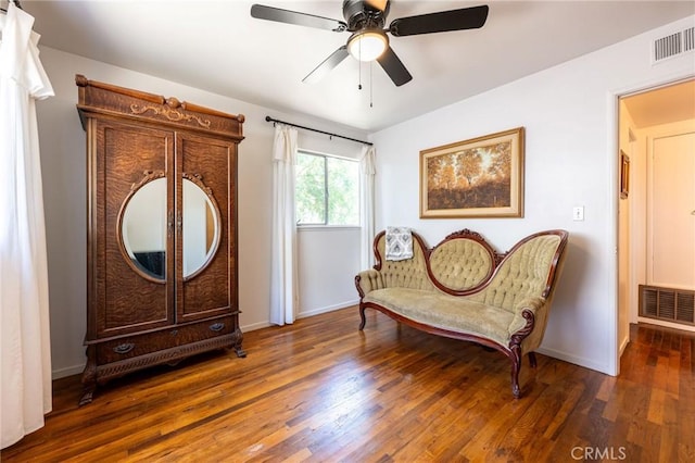 3080 State Highway 45, Glenn, CA 95943 - living area featuring a ceiling fan, wood finished floors, and baseboards