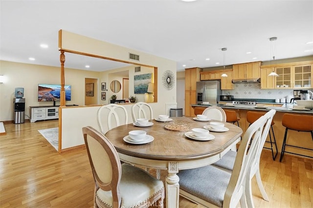 19347 Andrada Dr, Rowland Heights, CA 91748 - dining area featuring light wood-type flooring and recessed lighting