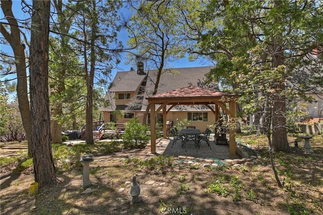 1249 Yellowstone Dr, Lake Arrowhead, CA 92352 - view of yard with a gazebo and a patio