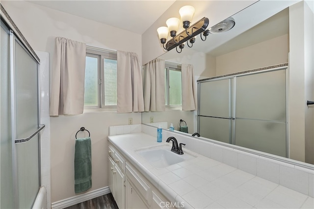 1249 Yellowstone Dr, Lake Arrowhead, CA 92352 - full bath featuring a shower with door and vanity