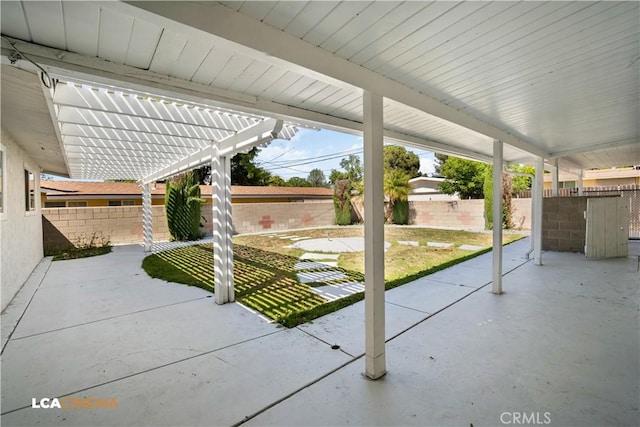 3113 Occidental St, Bakersfield, CA 93305 - view of patio featuring a pergola and a fenced backyard