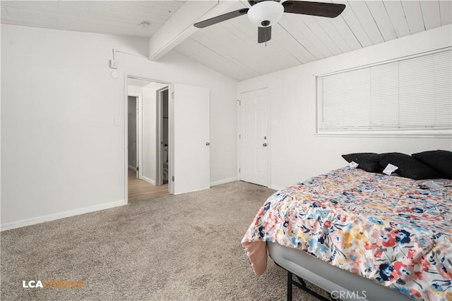 3113 Occidental St, Bakersfield, CA 93305 - bedroom featuring carpet floors, baseboards, a ceiling fan, and wooden ceiling