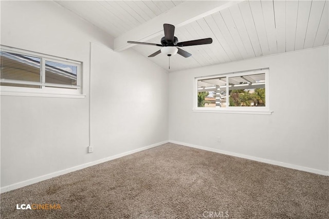 3113 Occidental St, Bakersfield, CA 93305 - carpeted empty room with baseboards, ceiling fan, and wooden ceiling