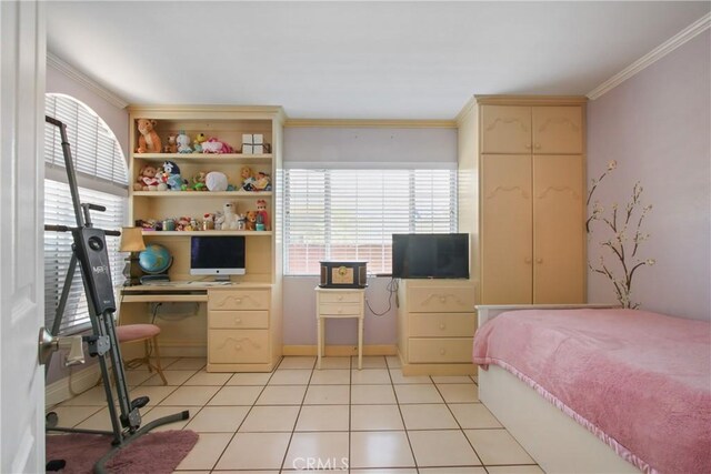 3950 E De Ora Way, Long Beach, CA 90815 - bedroom featuring multiple windows, crown molding, baseboards, and an office area