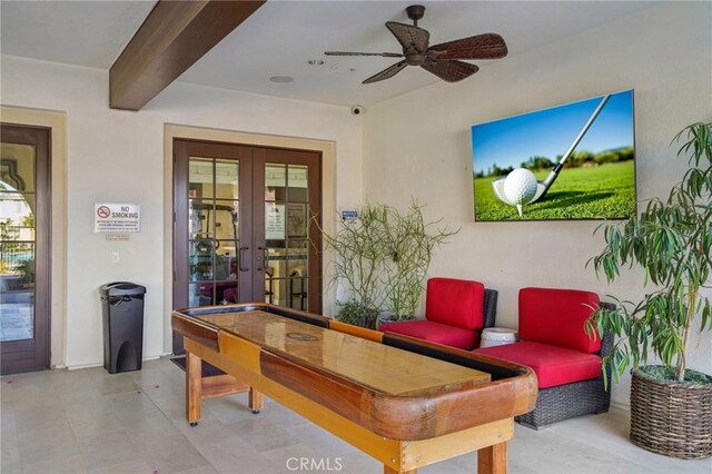80218 Whisper Rock Way, La Quinta, CA 92253 - view of patio / terrace with french doors and a ceiling fan