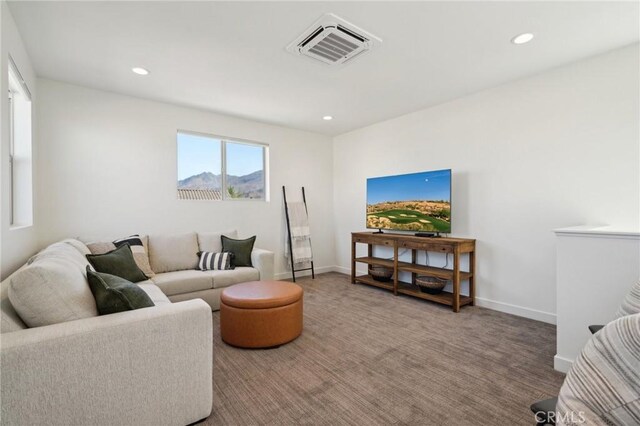 80218 Whisper Rock Way, La Quinta, CA 92253 - living area with recessed lighting, carpet flooring, and baseboards