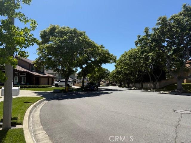 view of asphalt street featuring curbs