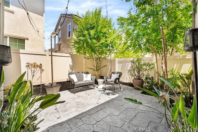 3105 E Discovery St, Ontario, CA 91762 - fenced backyard featuring a patio area and an outdoor hangout area