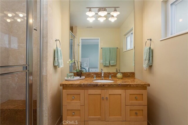 379 Camino, San Clemente, San Clemente, CA 92672 - bathroom with ensuite bath, a shower stall, and vanity