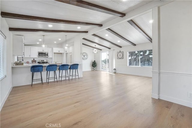 6294 Sunnyslope Rd, Phelan, CA 92371 - living area featuring recessed lighting, light wood-style flooring, and baseboards