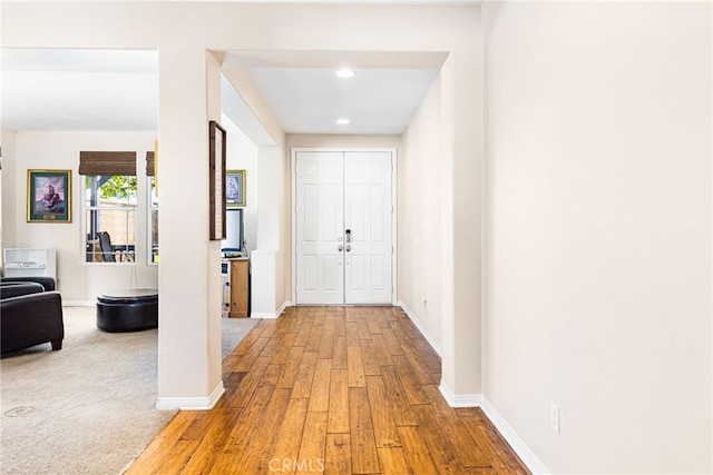27335 Wedgewood Way, Murrieta, CA 92562 - foyer entrance featuring light wood-type flooring, recessed lighting, and baseboards
