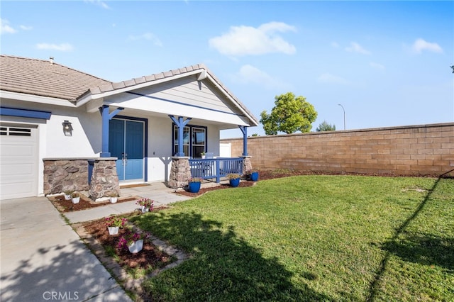 27335 Wedgewood Way, Murrieta, CA 92562 - view of front of property with covered porch, stucco siding, a tiled roof, a garage, and driveway
