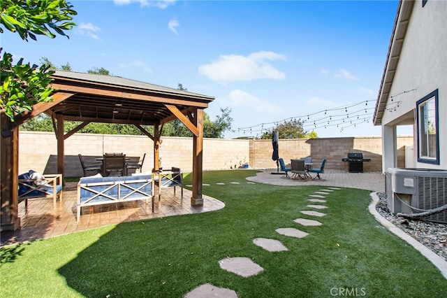 27335 Wedgewood Way, Murrieta, CA 92562 - view of yard with central AC unit, a gazebo, and a patio area