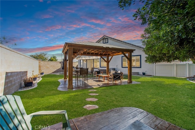 27335 Wedgewood Way, Murrieta, CA 92562 - yard at dusk featuring a gazebo and a wooden deck