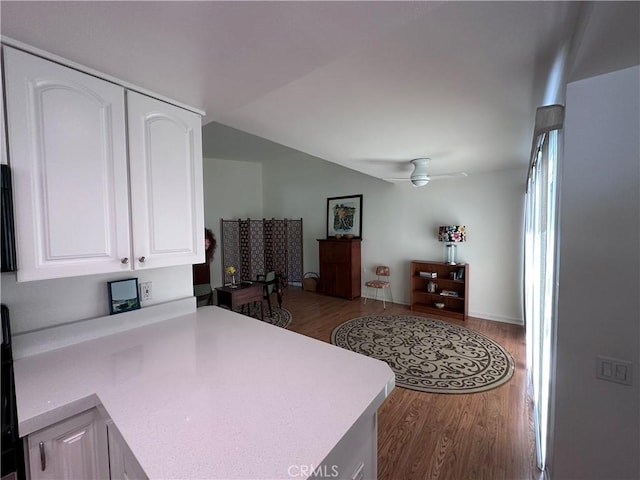 253 Calle Aragon Unit F, Laguna Woods, CA 92637 - kitchen featuring wood finished floors, light countertops, and a peninsula