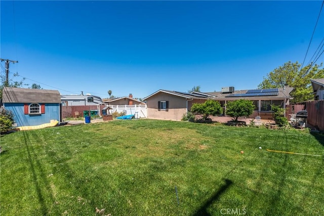 281 Harruby Dr, Calimesa, CA 92320 - view of yard featuring an outbuilding and a shed