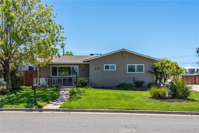 281 Harruby Dr, Calimesa, CA 92320 - ranch-style home featuring stucco siding and a porch
