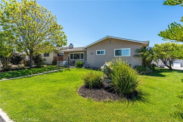 281 Harruby Dr, Calimesa, CA 92320 - back of property featuring stucco siding and a lawn