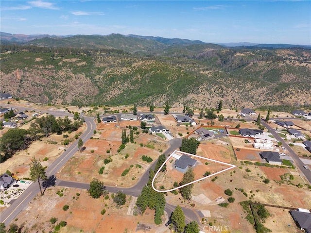 5122 Feather Rock Ct, Paradise, CA 95969 - view of property location with mountains, property boundaries highlighted, and nearby suburban area