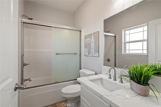 5122 Feather Rock Ct, Paradise, CA 95969 - full bath featuring vanity, combined bath / shower with glass door, and toilet