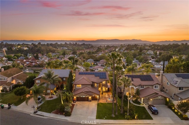 40493 Calle Katerine, Temecula, CA 92591 - aerial view at dusk of a residential view and a mountain view