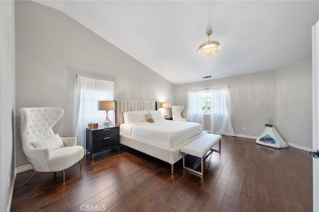 40493 Calle Katerine, Temecula, CA 92591 - bedroom with lofted ceiling, dark wood finished floors, and baseboards