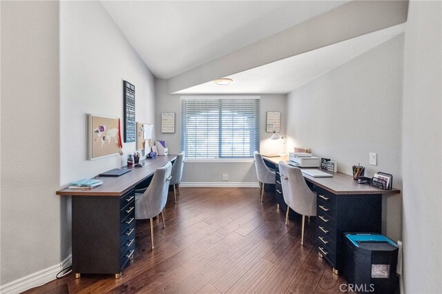40493 Calle Katerine, Temecula, CA 92591 - home office featuring dark wood-style floors and baseboards