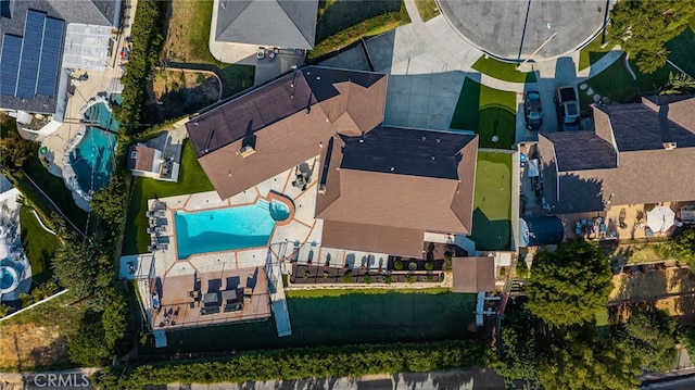 4571 Mimosa Dr, Yorba Linda, CA 92886 - aerial overview of property's location featuring a pool area