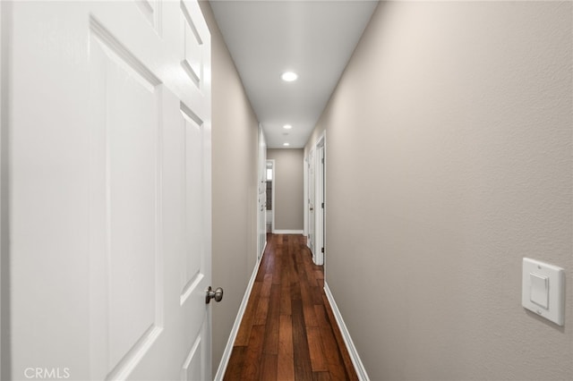 4571 Mimosa Dr, Yorba Linda, CA 92886 - hall with recessed lighting, dark wood-type flooring, and baseboards