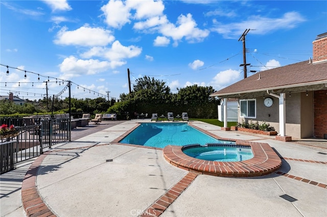 4571 Mimosa Dr, Yorba Linda, CA 92886 - view of pool featuring a patio, fence, and a pool with connected hot tub